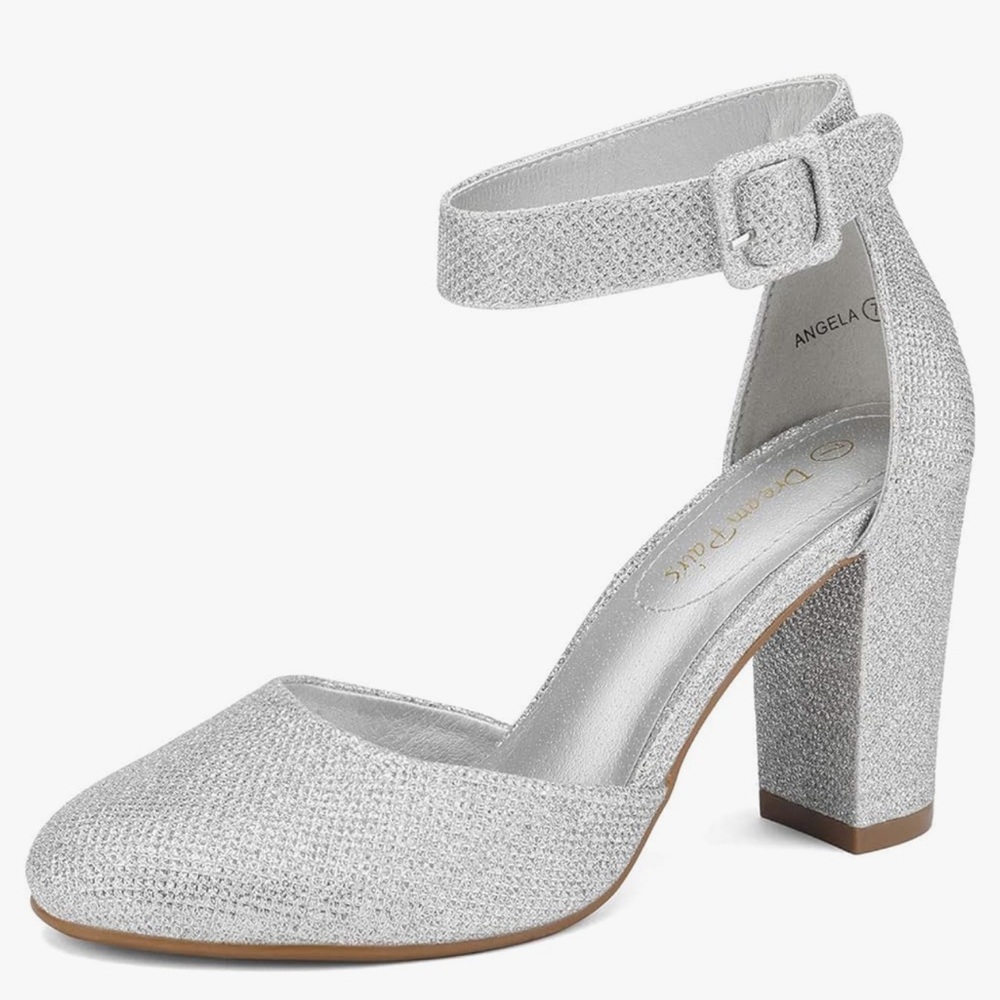 DREAM PAIRS Women's High Heel Closed Toe Chunky Wedding Pumps Shoes